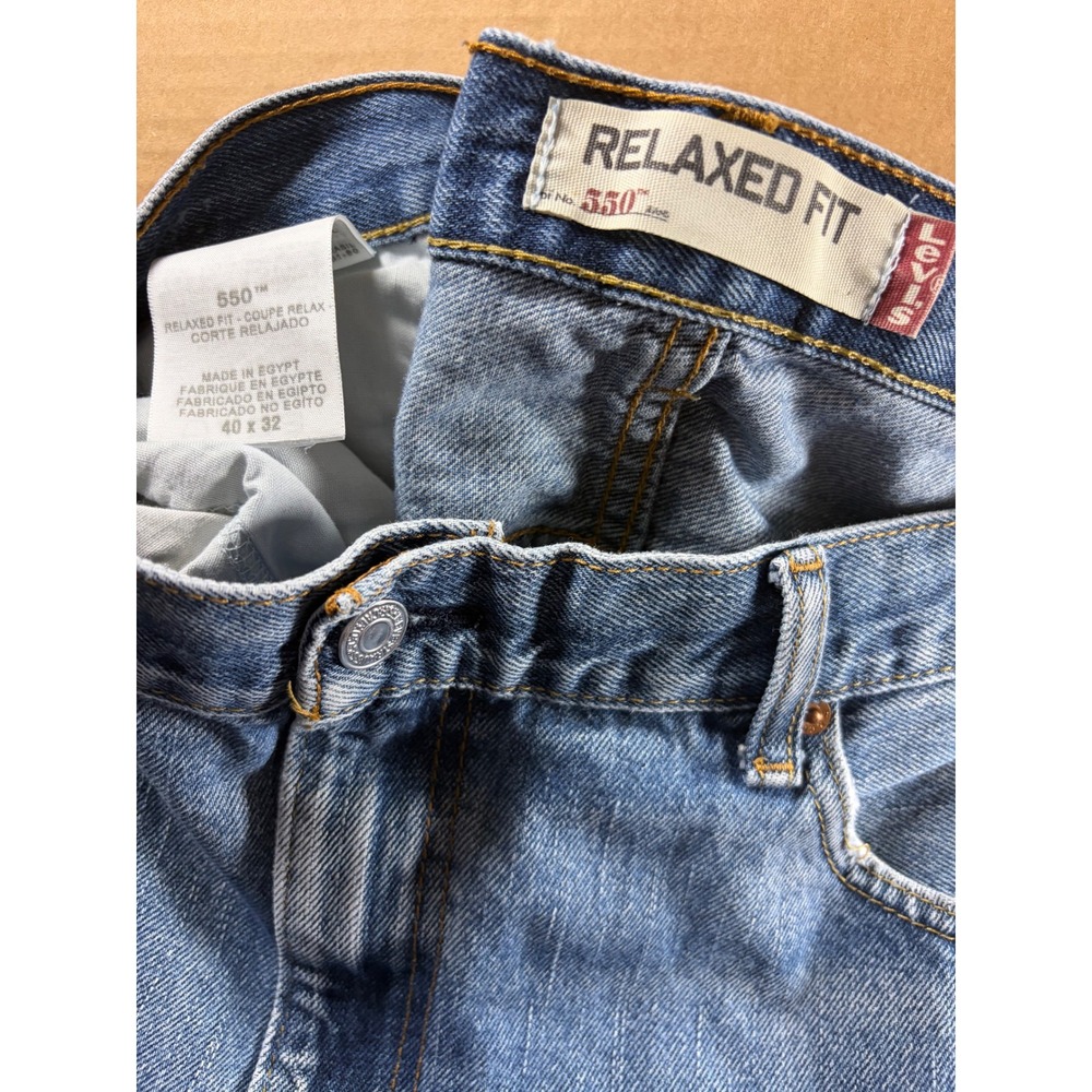 Levi's 550 Jeans Mens 40x30 Blue Relaxed Fit Tapered Leg Denim Pants - Picture 4 of 8